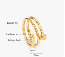 Load image into Gallery viewer, Fashion Gold Nail Rring
