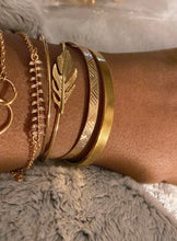 Load image into Gallery viewer, Stacked gold fashion jewelry bracelets
