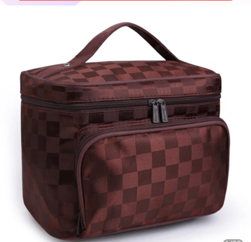 COSMETIC BAG- TRAVEL CASE BROWN